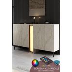 Modatte NOVA KONSOL LED IŞIKLI METAL AYAKLI MODERN TASARIM TRAVERTEN TV SEHPASI