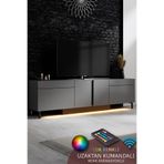 Modatte PARİS TV ÜNİTESİ LED IŞIKLI METAL AYAKLI MODERN ANTRASİT TV SEHPASI