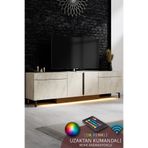 Modatte PARİS TV ÜNİTESİ LED IŞIKLI METAL AYAKLI MODERN TRAVERTEN TV SEHPASI