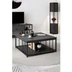 Modatte - Zenn 90X90X40 Cm Antrasit Orta Sehpa - 3.6 Cm Kalınlıkta Üst Tabla - Tymd168