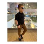 Modavals Erkek Cocuk 3 Parca Gabardın Pantolon & Gomlek & Kemer Kombın-Sıyah-745236981