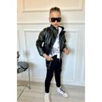 Modavals Erkek Çocuk 4 Parça Deri Ceket Kot Pantolon Kombin - 574283691 - Siyah - 6 - 7 Yaş