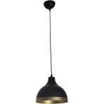 Modavize Ada Modern Mutfak Cafe Metal Siyah Içi Gold Renkli Gold Şeritlitekli Sarkıt Avize (Çap 20CM)