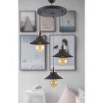 Modavize Alfa Modern Sarkıt Siyah 3 Lü Avize