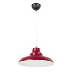 Modavize Carmen Özel Tasarım Modern Cafe Mutfak Salon Bordo içi Beyaz (Çap 30 cm) Sarkıt Tekli Avize Bordo Tek Ebat