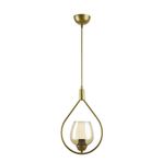Modavize Deco Özel Tasarım Modern Salon - Mutfak - Cafe Eskitme Renk Bal 110 Camlı Tekli Avize Gold Bal Tek Ebat