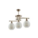 Modavize Eskitme Plofonyer Rustik modern gold detaylı camlı 3lü avize