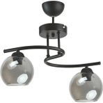 Modavize Fuji Modern Dekoratif Salon - Mutfak - Yatak Odası Siyah Renk Füme Camlı 2 Li Avize - Beyaz