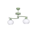 Modavize Fuji Modern Tasarım Antre Hol Mutfak Salon Çocuk Odası Yeşil Renk Beyaz Camlı 2 li Avize