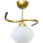 Modavize Fuji Salon - Mutfak - Yatak Odası - Hol - Eskitme Renk Beyaz Camlı Tekli Avize - 1 - Beyaz - Gold