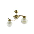 Modavize GOLDİNA MODERN Salon - Mutfak - Yatak Odası PLOFONYER GOLD KASA SİMLİ CAMLI İKİLİ AVİZE BEYAZ 48 x 33