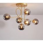 Modavize Jade 6'li Özel Tasarim Modern Spor Glpo Camlı Avize - Gold - Füme