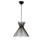 Modavize Küçük Kirpi retro rustik modern metal Salon - Mutfak - Cafe siyah tekli sarkıt avize siyah 26 x 80