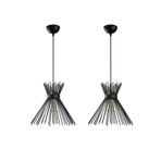 Modavize Küçük Kirpi Salon - Mutfak - Cafe metal siyah tekli sarkıt avize (2 ADET) SİYAH 2 26 x 80