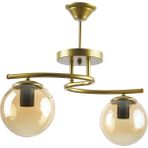 Modavize Linda Modern Kapalı Globe Camlı Ikili Avize - Bal - 2