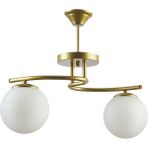 Modavize Linda Modern Kapalı Globe Camlı Ikili Avize - Gold - 2