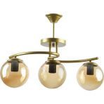 Modavize Linda Modern Kapalı Globe Camlı Üçlü Avize - Bal - 3