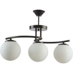 Modavize Linda Modern Kapalı Globe Camlı Üçlü Avize - Siyah - 3