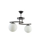 Modavize LİNDA MODERN Salon - Mutfak - Yatak Odası KAPALI GLOBE CAMLI İKİLİ AVİZE BEYAZ 48 x 33