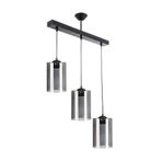 Modavize lion 3 lü Salon - Mutfak - Yatak Odası modern füme camlı sıralı sarkıt avize siyah 60 x 16