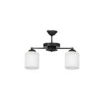 Modavize LÜKS TASARIM MODERN Salon - Mutfak - Yatak Odası PLOFONYER CAMLI İKİLİ AVİZE SİYAH 15 x 35.50