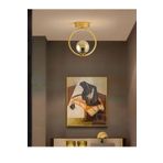 Modavize Mira Salon - Mutfak - Cafe Gold Renk glop Bal camlı tavan plofonyer tekli avize gold bal Bal Tek Ebat