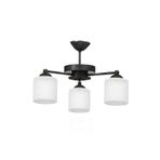 Modavize MODERN PLOFONYER Salon - Mutfak - Yatak Odası TASARIM CAMLI ÜÇLÜ AVİZE SİYAH 15 x 35.50