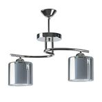 Modavize MODERN Salon - Mutfak - Yatak Odası KROM FÜME ÇİFT CAMLI İKİLİ AVİZE KROM FÜME