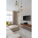 Modavize Mono Özel Tasarım Spor Modern Mutfak - Salon - Cafe Siyah Gold Renk Füme Camlı 3 Lü Avize - Renkli