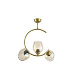 Modavize Mosso Özel Tasarım Salon - Mutfak - Yatak Odası Gold Eskitme Renk Bal 110 Camlı 3 lü Avize Gold Bal Tek Ebat