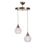 Modavize Nas retro rustik modern gold glop camlı 2li avize eskitme -gold