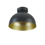 Modavize Neo Modern Tasarım Cafe Mutfak Metal Siyah içi Gold Plafonyer Tekli Avize Siyah Tek Ebat