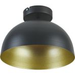 Modavize Neo Modern Tasarım Cafe Mutfak Metal Siyah Içi Gold Plafonyer Tekli Avize