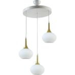 Modavize Nero Modern Tasarım Salon Cafe Mutfak Beyaz Renk Beyaz Camlı 3 Lü Avize