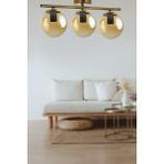 Modavize Nika Modern Eskitme Bal Cam Modern 3 Lü Avize - Gold - Bal Rengi