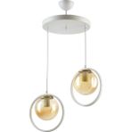 Modavize Nina Modern Metal Halkalı Kapalı Camlı Ikili Avize - Renkli - 2