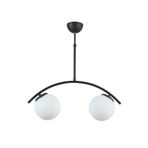 Modavize Polo Modern Tasarım Cafe Mutfak Salon Siyah Renk Beyaz Camlı 2 li Avize Siyah Beyaz Tek Ebat