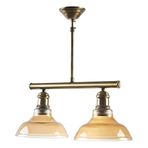 Modavize Poyraz retro rustik modern Salon - Mutfak - Yatak Odası eskitme camlı sıralı 2 li avize eskitme 57 x 59