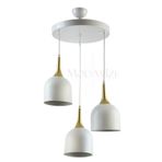 Modavize REINA MODERN Salon - Mutfak - Cafe TASARIM METAL BAŞLIK TEKLİ İKİLİ ÜÇLÜ SIRALI AVİZE BEYAZ 30 x 90