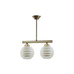 Modavize RETRO Salon - Mutfak - Yatak Odası RUSTİK BEYAZ GOLD CAMLI İKİLİ AVİZE eskitme