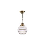 Modavize RETRO Salon - Mutfak - Yatak Odası RUSTİK BEYAZ GOLD CAMLI TEKLİ AVİZE eskitme