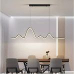 Modavize Ritim Modern Tasarım Yatak Odası - Salon - Mutfak Yemek Masası Renk Beyaz LED Avize (110 Cm) - Siyah