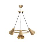Modavize Rüzgar 3 lü Salon - Mutfak - Cafe retro rustik mafsallı gold metal avize gold 55 x 48