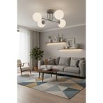 Modavize Safir Modern Tasarım Salon Yatak Odası Mutfak Gri Renk Beyaz Camlı 4 lü Avize