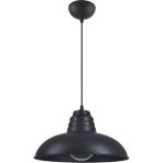 Modavize Sıdney Büyük (32 cm Çap) Retro Rustik Model Modern Metal Tekli Sarkıt Avize Cafe(1 adet ) - Siyah