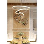 Modavize Sonya Modern Tasarım Yatak Odası - Salon - Mutfak Gri Renk Beyaz LED 3 Lü Avize