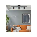 Modavize Spoti Modern Salon - Mutfak - Cafe Tasarım Siyah Renk Spot Ledli Sıralı 3 lü Avize Siyah