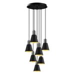 Modavize Tend özel tasarım Salon - Mutfak - Cafe modern metal siyah 7 li sarkıt avize siyah 35 x 50