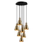 Modavize Trend özel tasarım Salon - Mutfak - Cafe modern retro 7 li eskitme sarkıt avize eskitme 49 x 66