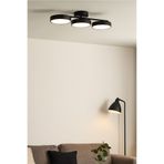 Modavize Tual Modern Salon Yatak Odası Giyinme Odası Mutfak Beyaz Işık Ledli Siyah Renk 3 Lü LED Avize